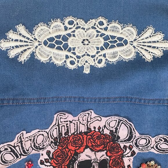 Grateful Dead Denim Shirt w hand sewn Embellishments - Sz XL - Picture 5 of 16